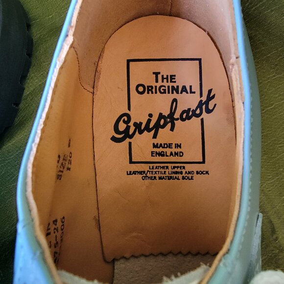 Vintage Gripfast Baby Blue Oxford Wingtip Unisex SZ 12 Women NWT Made In England - Picture 8 of 12